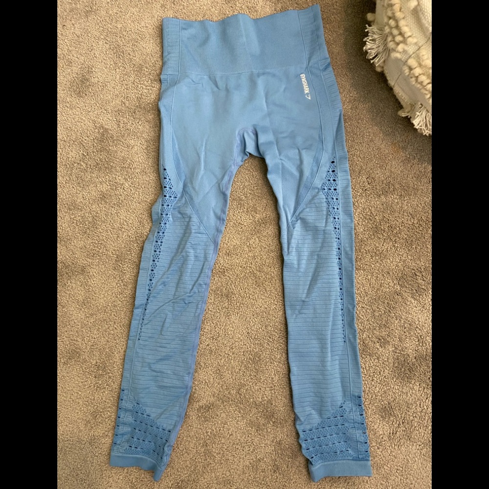 Blue gym shark leggings